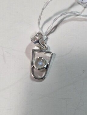 Sterling Silver Moonstone Pendant - White